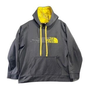 The North Face Men's Hoodie Sweatshirt Pullover Gray Yellow Size XL Gorpcore